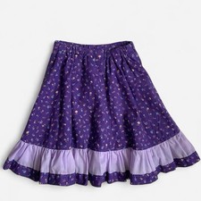 Vintage Girls Purple Floral Handmade Prairie Skirt