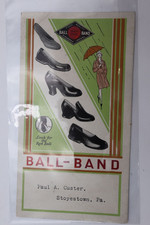 Ball-Band Shoe Advertising Card Ink Blotter Pre-1920 Original Used