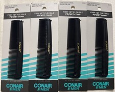Conair Man Firm Yet Flexible Pocket Comb Black LOT of 4