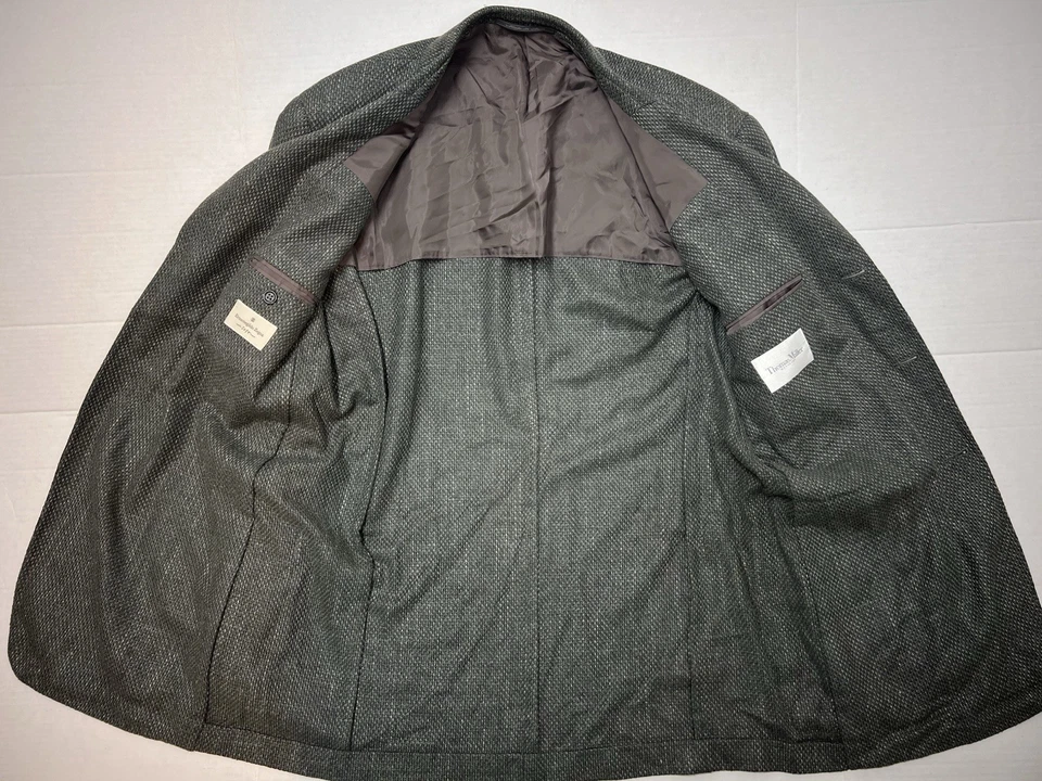 Ermenegildo Zegna Soft Men’s EU 52 / US 42 R Silk Wool Gray Woven Blazer Jacket - Image 4 of 4