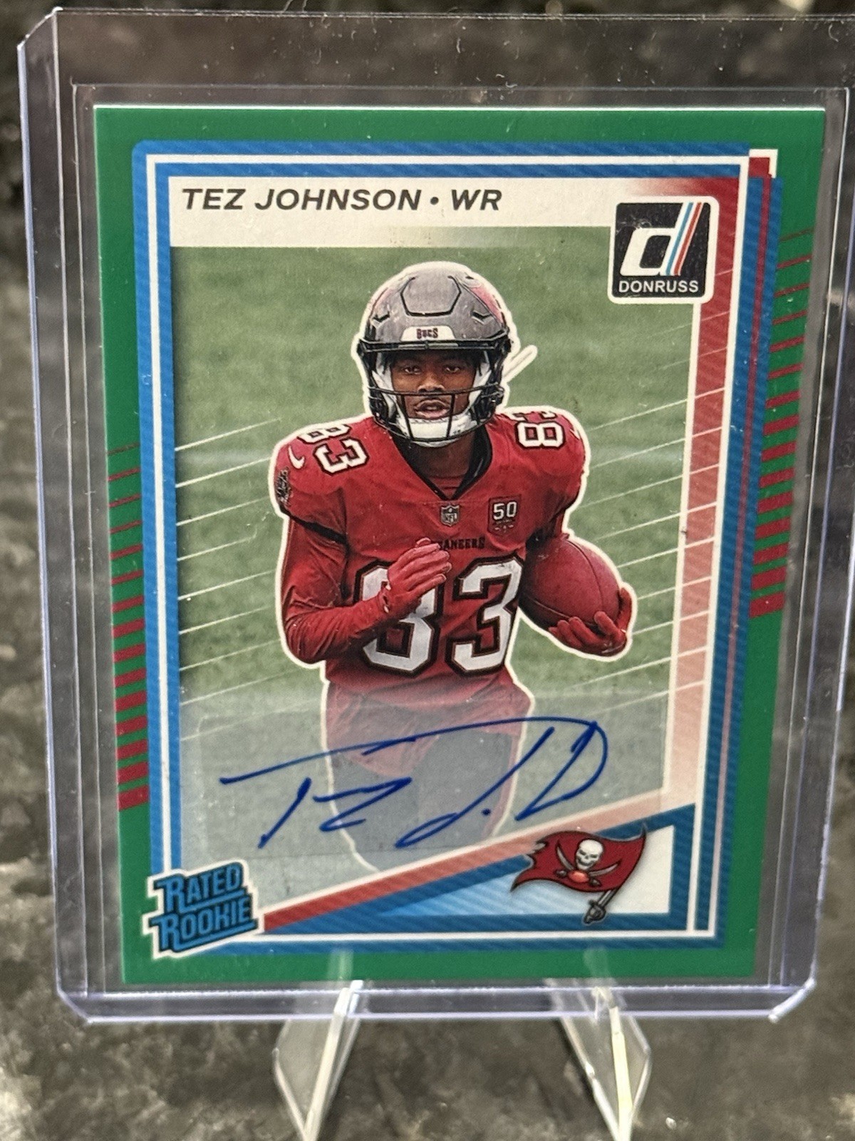 2025 Panini Donruss - Rated Rookie Tez Johnson #313 Green Autographs (AU, RC)