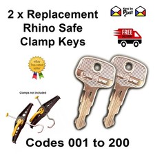 2 x RHINO Safe Clamp LADDER CLAMP KEY  SAFECLAMP CUT TO YOUR CODE 001 - 200
