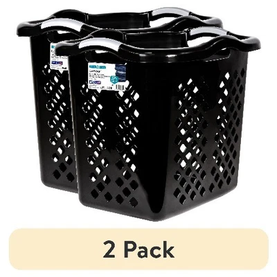 SEE THE PACKAGING (2 pack) Home Logic 2 Bushel Plastic Lamper Laundry Basket, Adults and Tweens