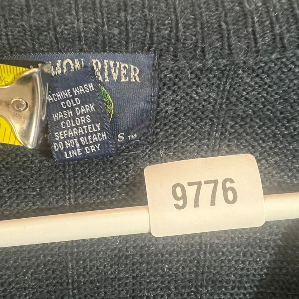 VTG Salmon River Knit Wool Cardigan Sweater Button Closure Men's Sz XLT Navy - Image 4 of 4