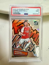 2023-24 Panini Donruss FIFA KABOOM SSP Arsenal Gabriel Martinelli PSA MINT