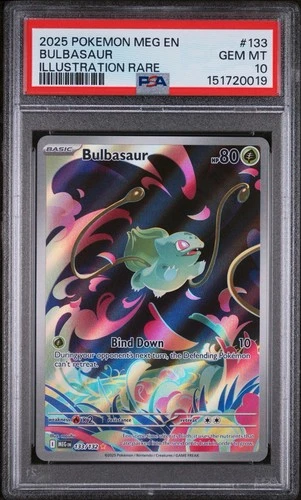 2025 POKEMON MEG EN-MEGA EVOLUTION ILLUSTRATION RARE #133 BULBASAUR PSA 10