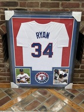 Nolan Ryan Signed Autographed Rangers Baseball Jersey Framed 42x34 COA *44