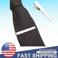 2.2" Inches Tie Clip Silver Stainless Steel Bar Necktie  Silver Mens Clasp Clamp