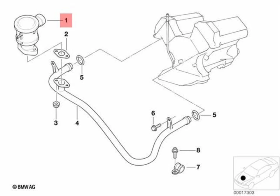 Genuine BMW E38 E39 E53 EGR Valve Exhaust Gas Recirculation OEM 11721707619 - Image 2 of 4