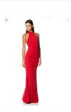 Jarlo Red Maxi Halter Neck Dress Size 12 Worn Once
