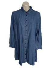 Madewell Dress Blue Denim L/S Shirt Jean Dress Pockets S Coastal Minimalist ￼