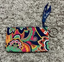 Vera Bradley Zip ID Case Wallet Key Ring Holder Retired