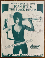 Joan Jett Signed Signature Autograph 8.5x11 Original Concert Promotional Poster