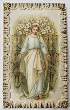 orig. Andachtsbild Heiligenbild alt antik um 1900 Heilige Maria Mutter Gottes