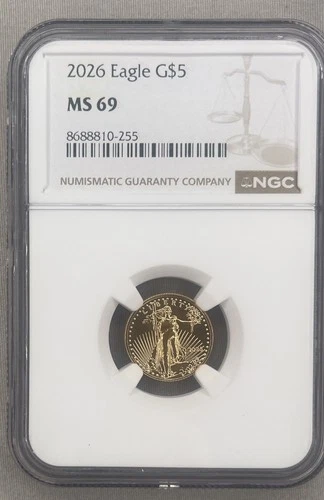 2026 1/10oz $5 Gold Eagle NGC MS69