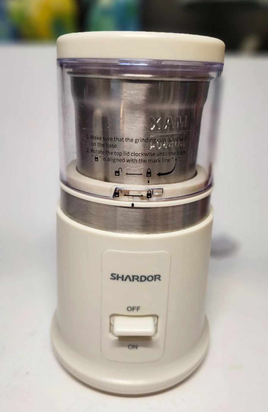 SHARDOR One Touch Coffee Grinder Electric Spice Herb Seed 1 Bowl White