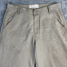 VTG Levis Carpenter Pants Mens 34x30 Tan Workwear Hammer Loop Wide Leg Baggy Y2K