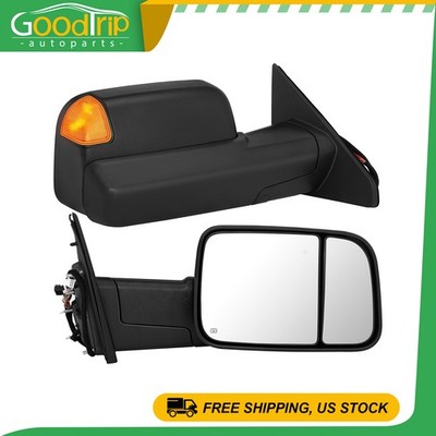 Pair Tow Mirrors for 2019-2022 Dodge Ram 1500 Power Heated LED Signal Sensor