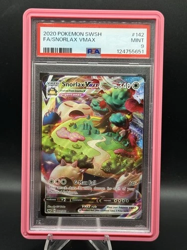 PSA 9 Mint 2020 Pokemon SWSH FA/Snorlax VMAX 142/202