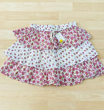 Boden Girls 11-12 Years Ivory Plum Posy Tiered Skirt NWT