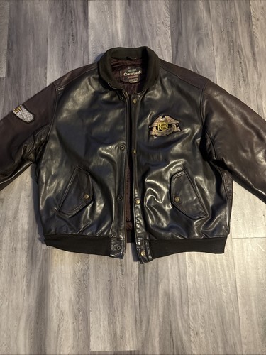 Vintage 80’s Chevignon Bomber Pilot Jacket, Biker Jacket XL Harley Owners Group - Picture 3 of 24