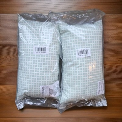 LOT OF 2!!  Room Essentials 17''x9 Decorative Outdoor Lumbar Pillow Green Squares