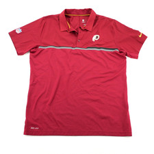 Nike Dri Fit NFL On-Field Mens Washington Redskins Elite Red Polo Shirt Size L