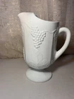 Vintage Indiana Glass Colony~Harvest Embossed Grape Leaf 64oz Milk Glass Pitcher