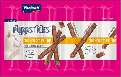 Vitakraft PurrSticks Meaty Cat Sticks - Chicken - Segmented 6 Count (Pack of 1)