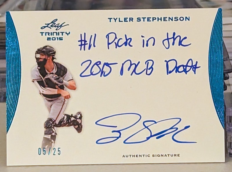 2015 Leaf Trinity Inscription Rookie  Auto #A-TS1 Tyler Stephenson 05/25 Reds RC