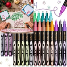 Aen Art Double Line Pens, 26 Colors Shimmer 26 Count (Pack of 1), 26 