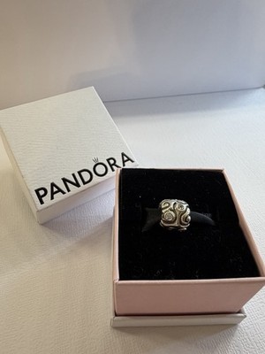 PANDORA Silver Round Bead Charm, Sterling Silver Metal, cubic zirconia