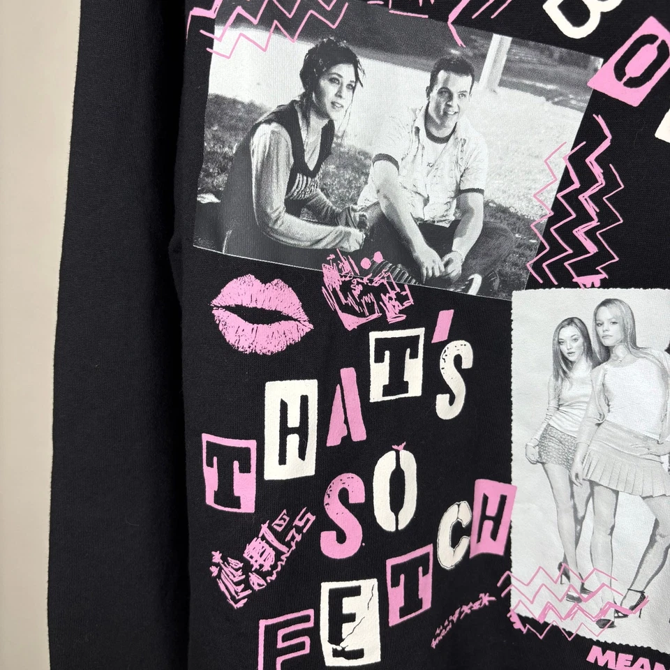 Sudadera Mean Girls Burn Book Fetch Gráfica Junior Talla Grande Negra y Rosa Foto 2 de 4
