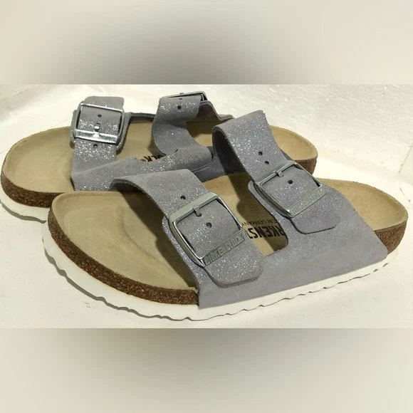Birkenstock Silver Sandals Women's Size 8 US - Image 4 of 4