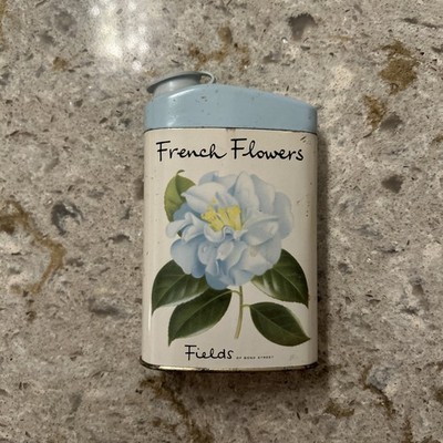 Vintage Fields Of Bond Street French Flowers Talcum Powder Tin