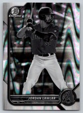 2022 Bowman Draft #BDC-78 Jordan Lawlar Chrome Black & White RayWave Refractor