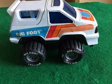 Arco Big Foot Monster Truck White With Stripes 4" Vintage 1980s Toy Car Bigfoot