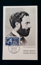 CARTE MAXIMUM 1er jour PARIS 1955 Henri SAINTE-CLAIRE DEVILLE Académie Sciences
