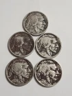1915,1916,1917,1918,1919 Buffalo Nickels - Unique Black Toned Coins