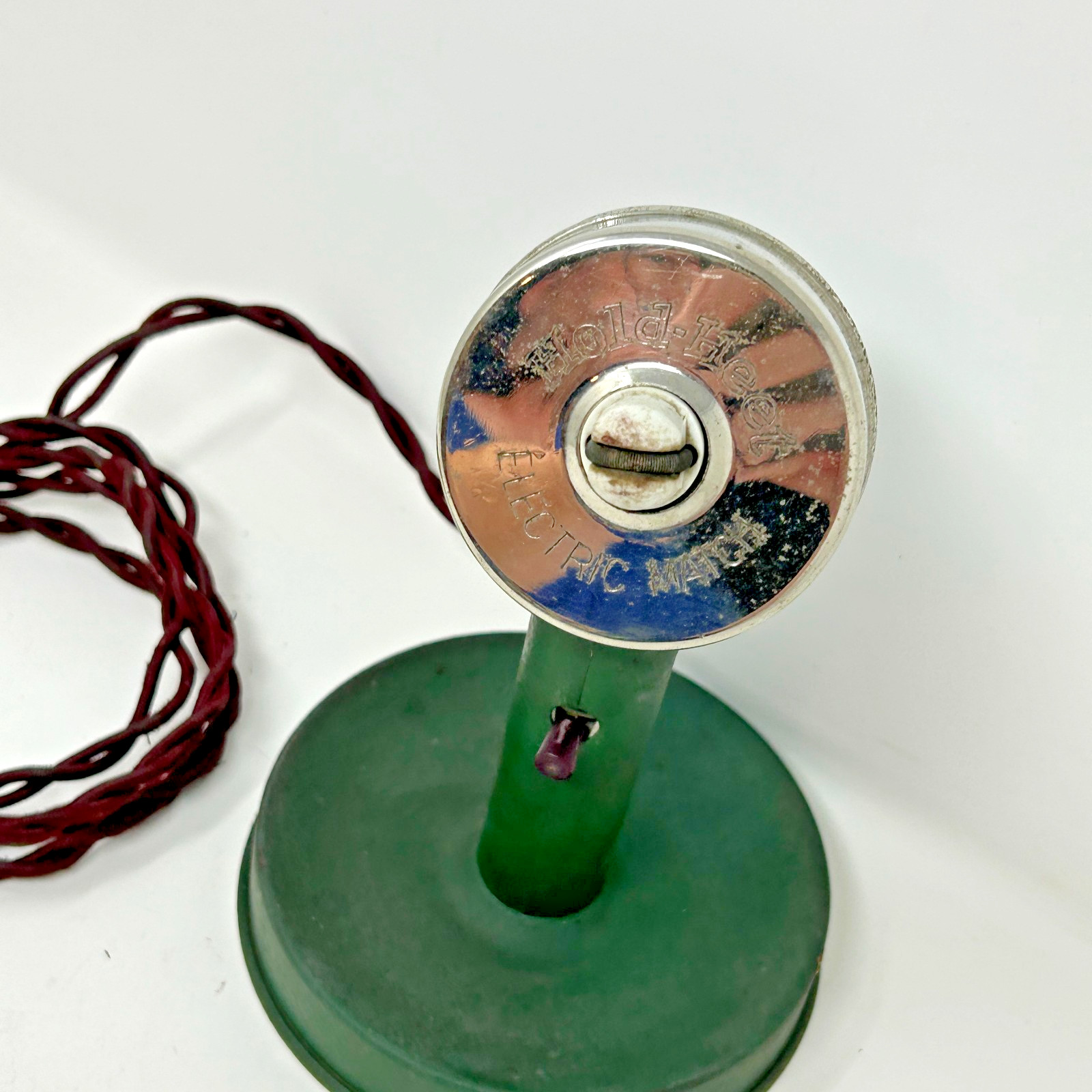 chrome HOLD HEET Electric Chicago Store bar counter Cigar Cigarette Lighter vtg