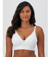 Bali Comfort Revolution Modern Seamless Wirefree Bra White S NWT