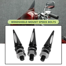 Black Cut Spike Windscreen Windshield Bolt For Harley Touring Street Glide FLHX