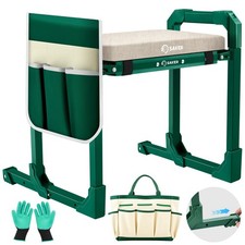 Foldable Garden Kneeler & Seat, Adjustable Height Gardening Stool, Portable Tool
