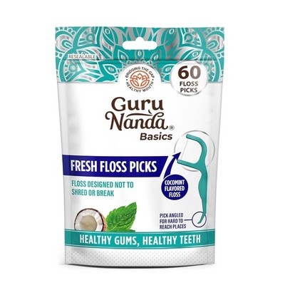 Lot Of 3 GuruNanda Fresh Floss Dental Picks - Non- Shred Thread with Angled Pick