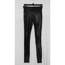 SPANX Faux Leather Textured Black Leggings, Women's Size Small