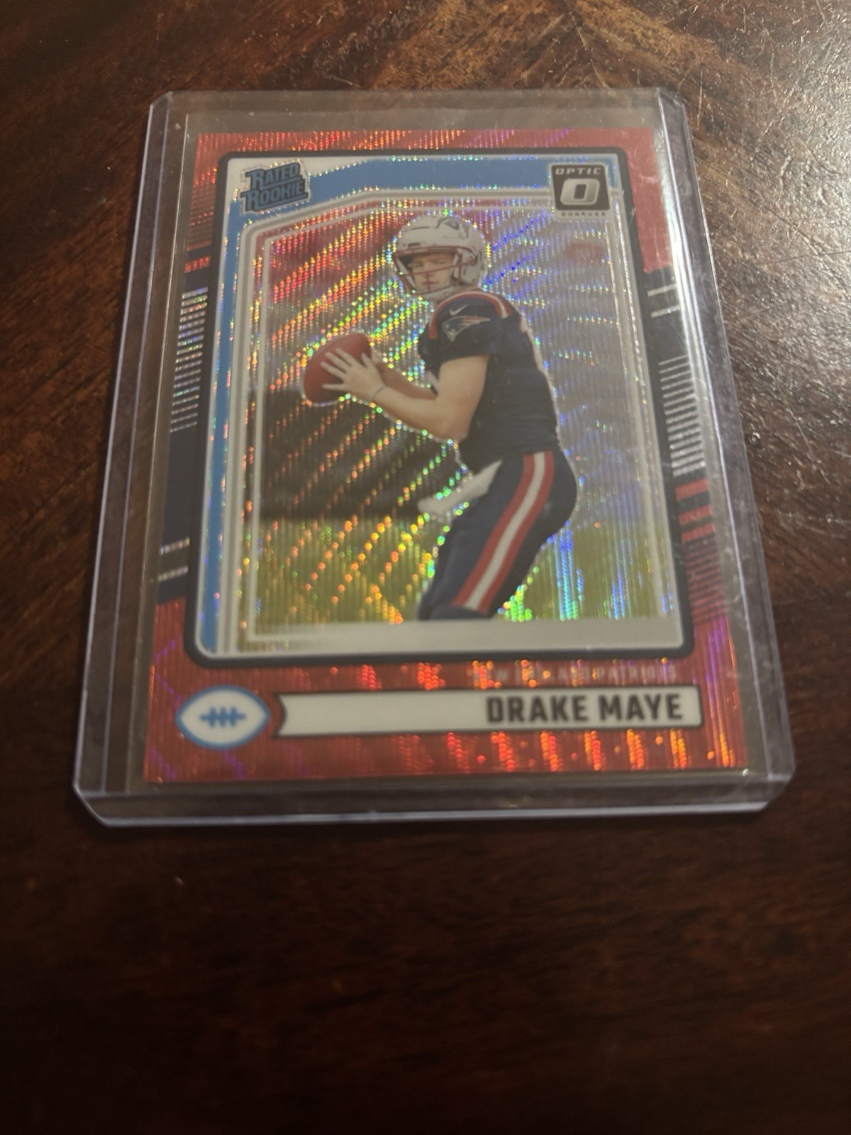 2024 Panini Donruss - Rated Rookie Drake Maye #379 Optic Preview Red Wave Prizm 