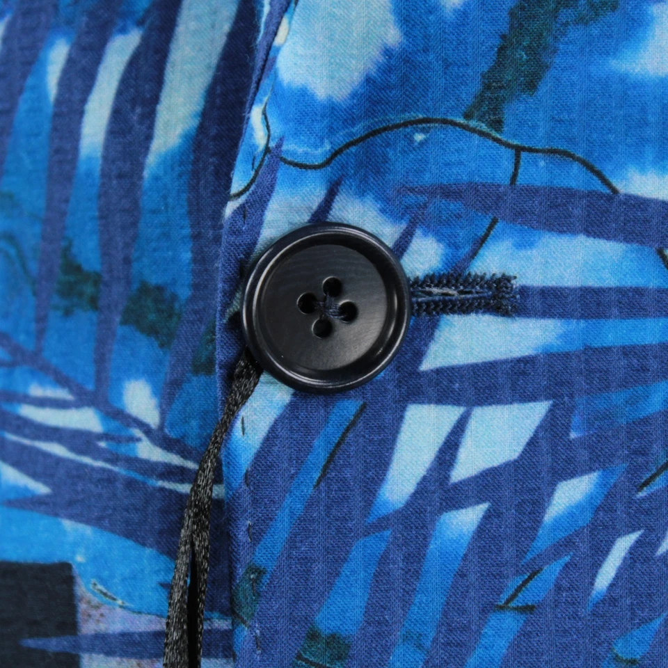 Sartoria Partenopea NWT Cotton Sport Coat Size 54R (44R US) In Blue Floral Print - Image 2 of 4