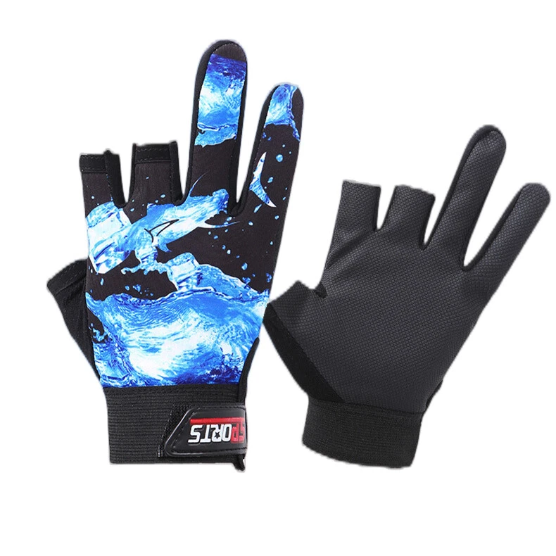 Fishing Gloves Anti Slip Hunting Shooting Waterproof Sun Protection 3 Fingerless - image 2 of 4