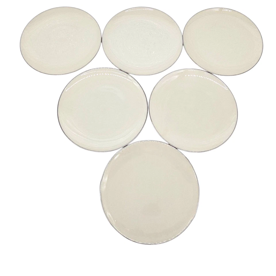 VTG Lenox Olympia Platinum Bread &Salad Plates Ivory Tone USA Set Of 12 8" - Image 3 of 4