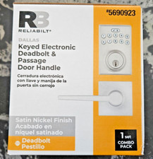 RELIABILT Dallas Keyed Electronic Deadbolt  Passage Door Handel Satin Nickel